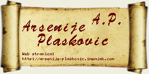 Arsenije Plasković vizit kartica